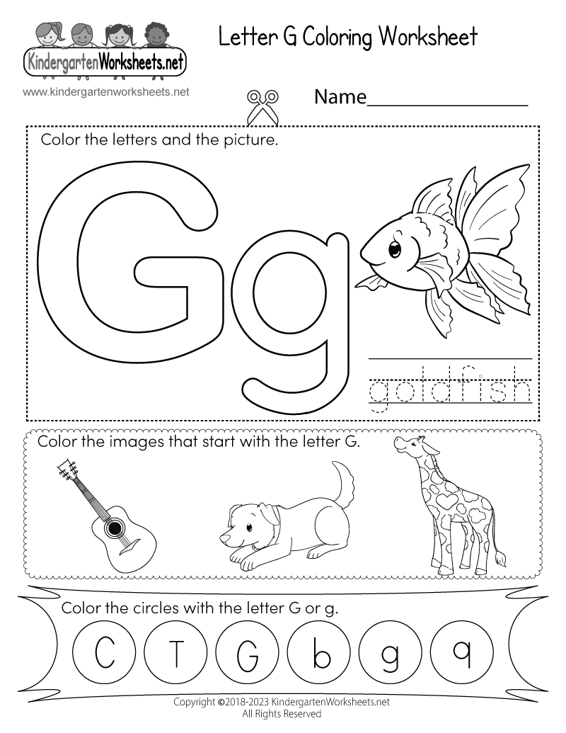 Free Printable Letter G Coloring Worksheet throughout Free Printable Letter G Coloring Pages