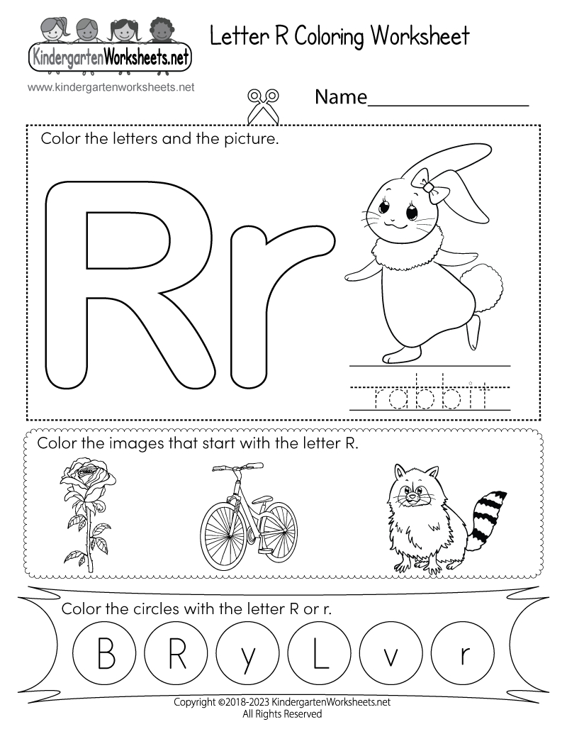 Free Printable Letter R Coloring Worksheet - Worksheets Library pertaining to Free Printable Preschool Worksheets For The Letter R