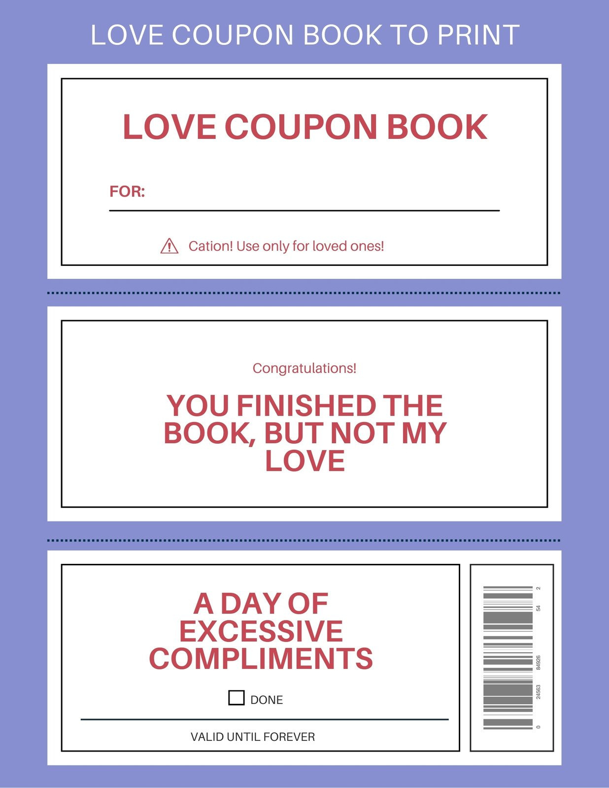Free Printable Love Coupon Templates | Canva intended for Free Printable Coupon Book For Boyfriend