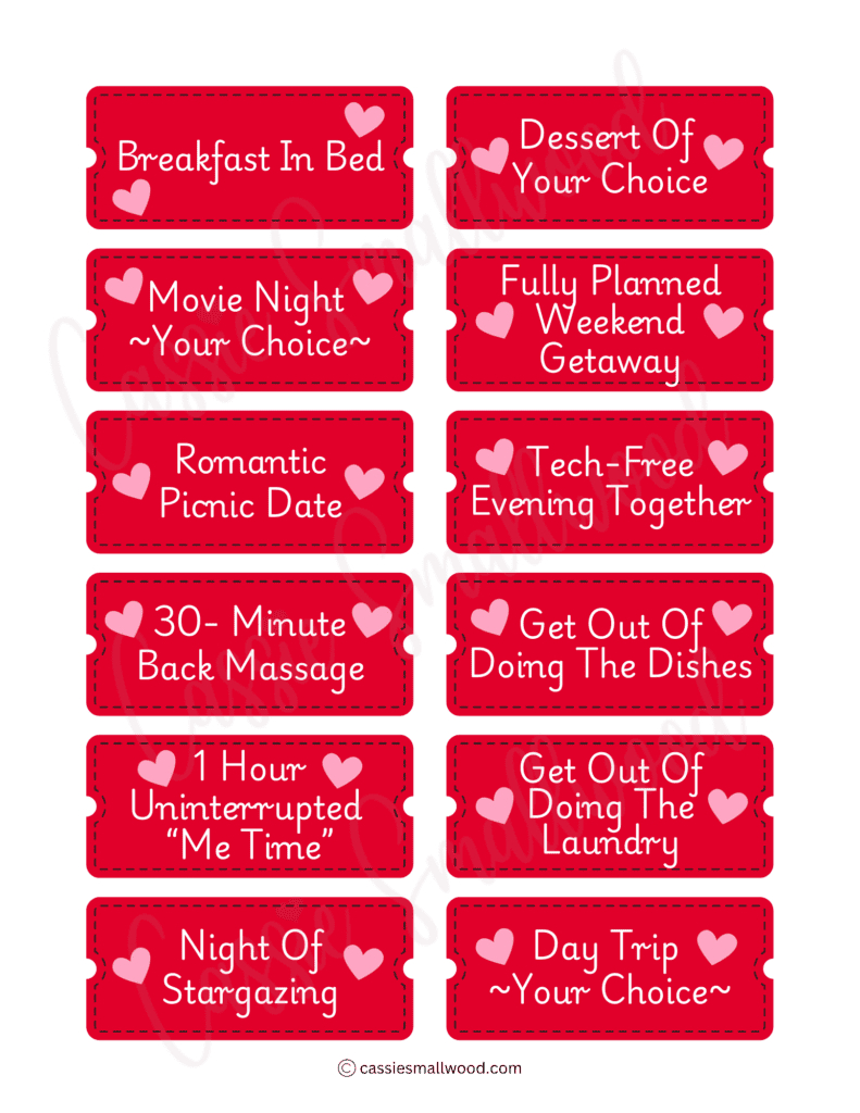 Free Printable Love Coupons - Cassie Smallwood with regard to Free Printable Coupons For Husband