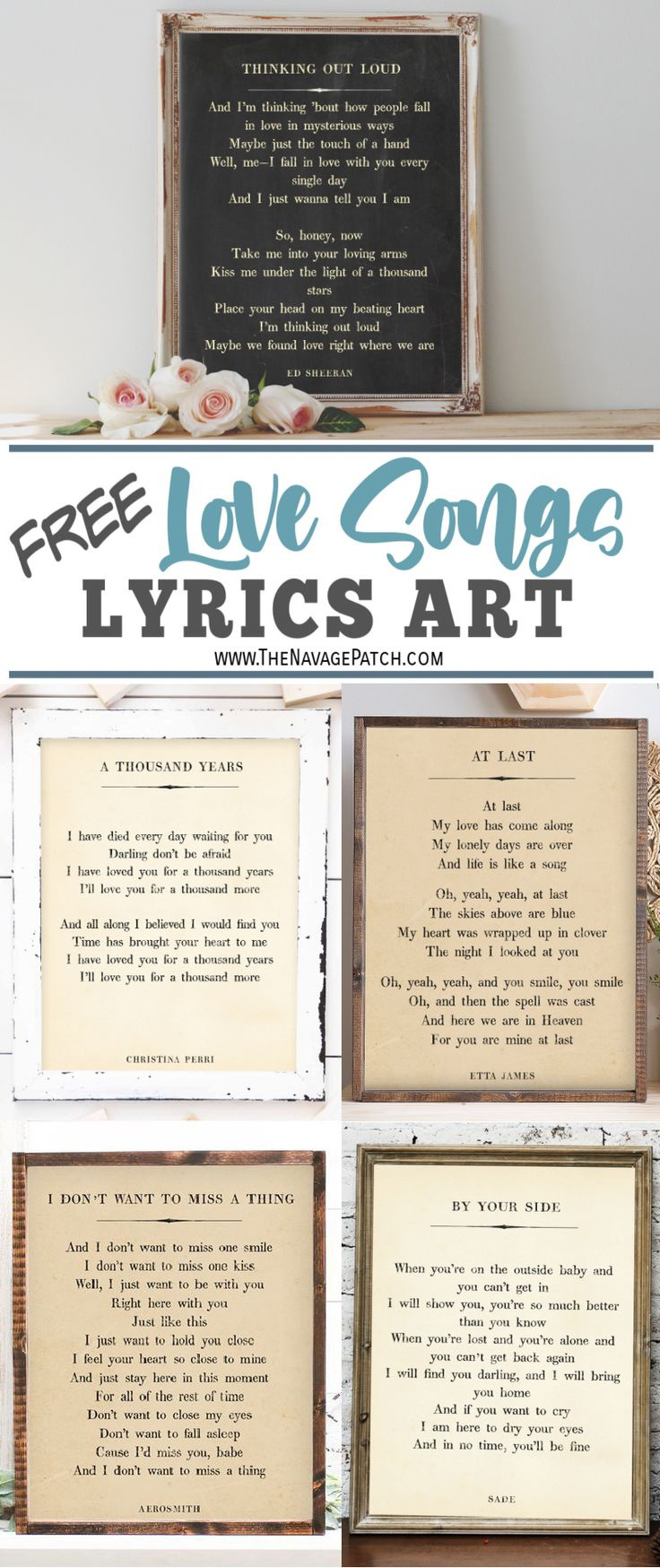 Free Printable Love Song Lyrics Art for Free Printable Song Lyrics