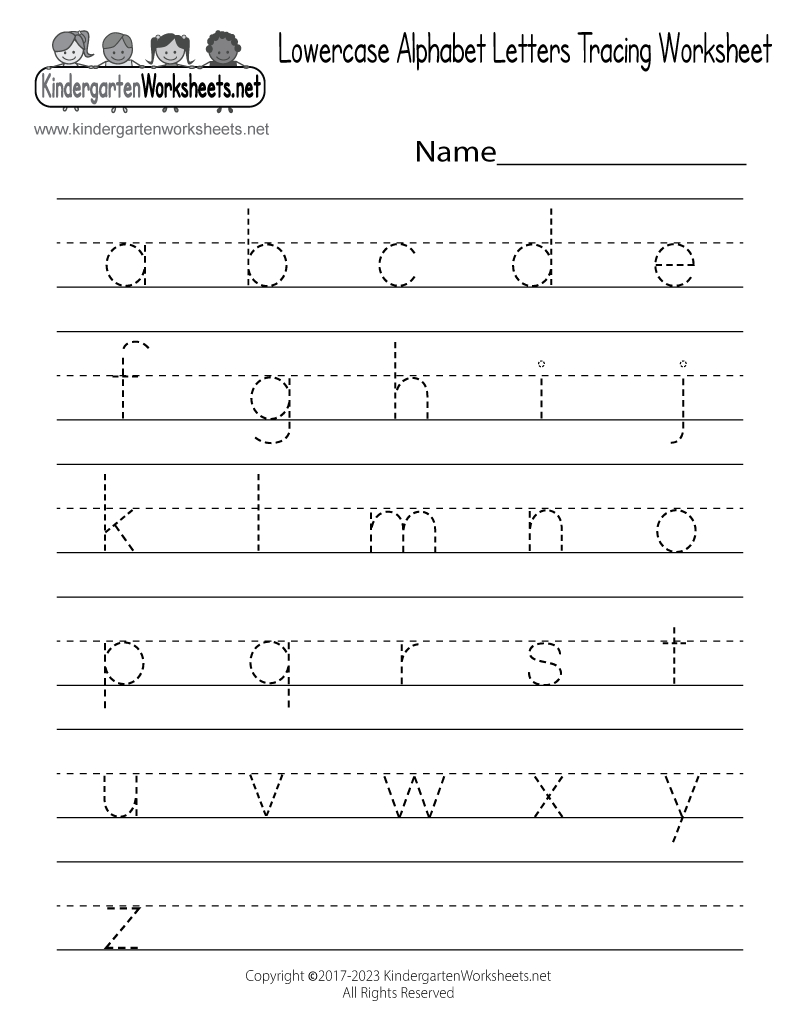 Free Printable Lowercase Alphabet Letters Tracing Worksheet with Free Printable Alphabet Tracing Worksheets For Kindergarten
