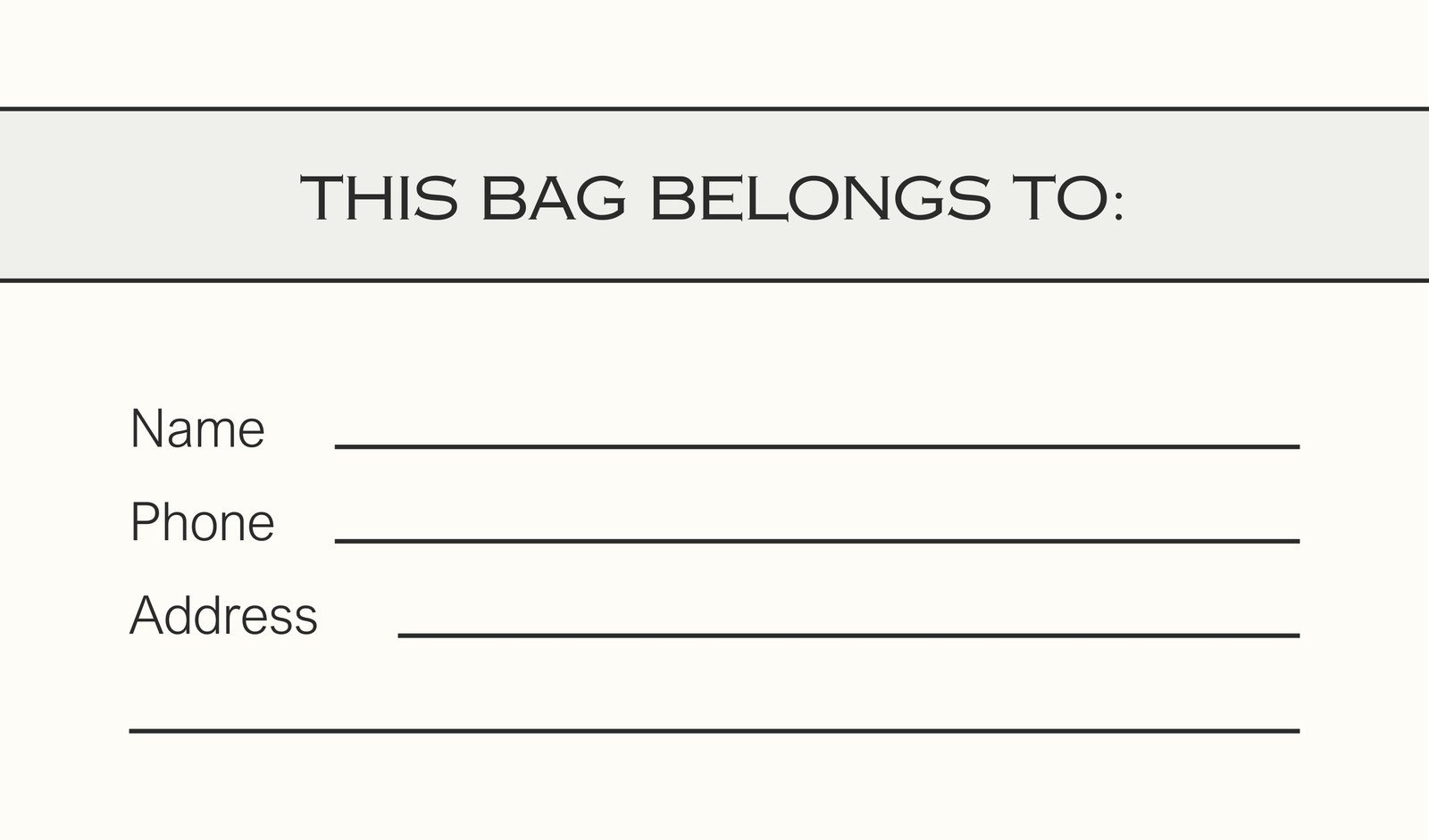 Free Printable Luggage Tag Templates [Pdf, Word] - Worksheets Library inside Free Printable Luggage Tags