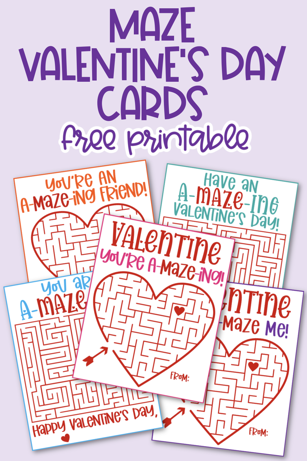 Free Printable Maze Valentine'S Day Cards - Kara Creates within Free Printable Valentines Day Cards For Parents