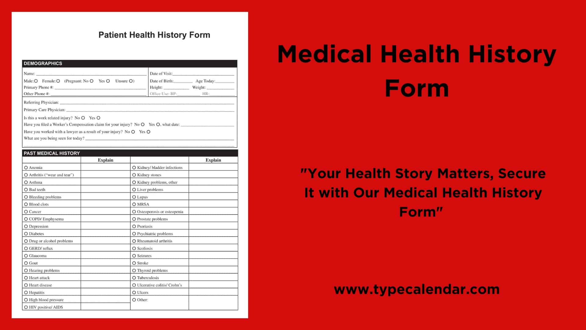 Free Printable Medical Health History Form Templates [Pdf] Example inside Free Printable Medical History Forms