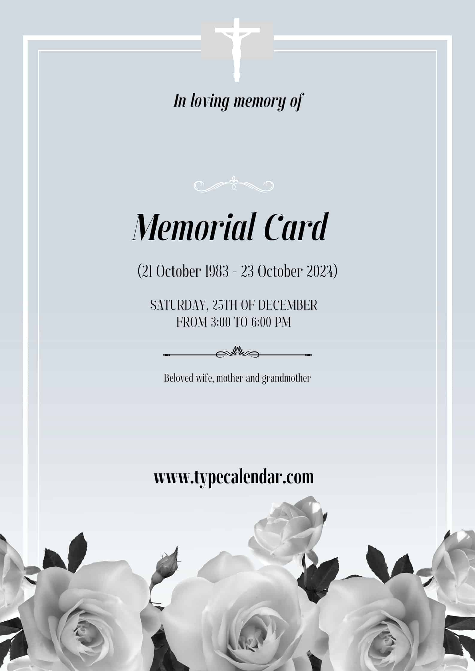 Free Printable Memorial Card Templates [Word] Front And Back pertaining to Free Printable Funeral Prayer Card Template