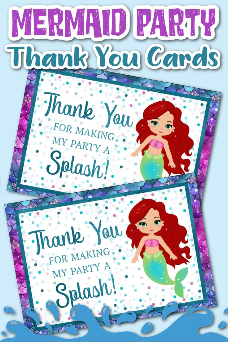 Free Printable Mermaid Thank You Cards intended for Free Printable Mermaid Thank You Cards