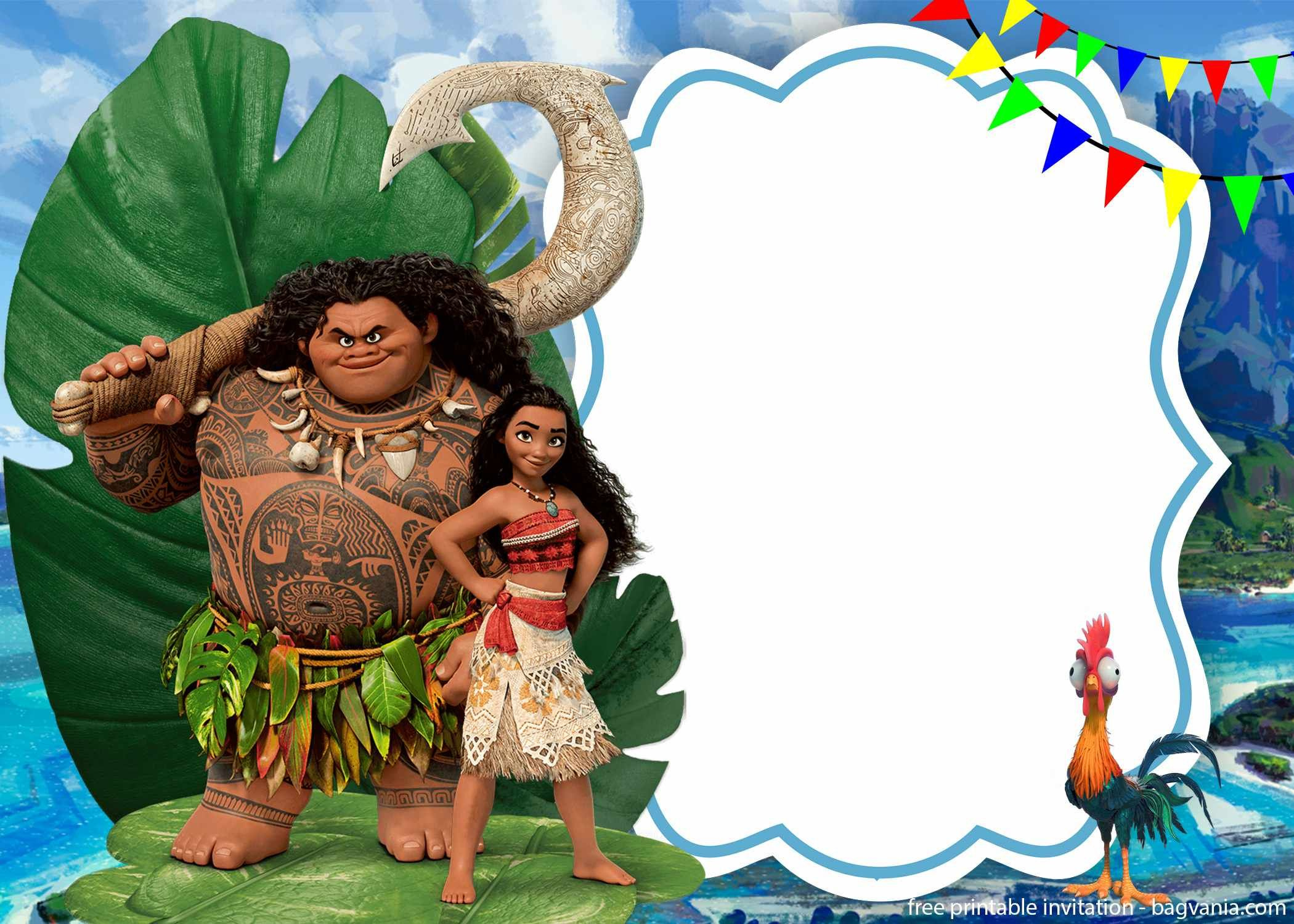 Free Printable Moana Birthday Invitation Template regarding Free Moana Printable Invitations