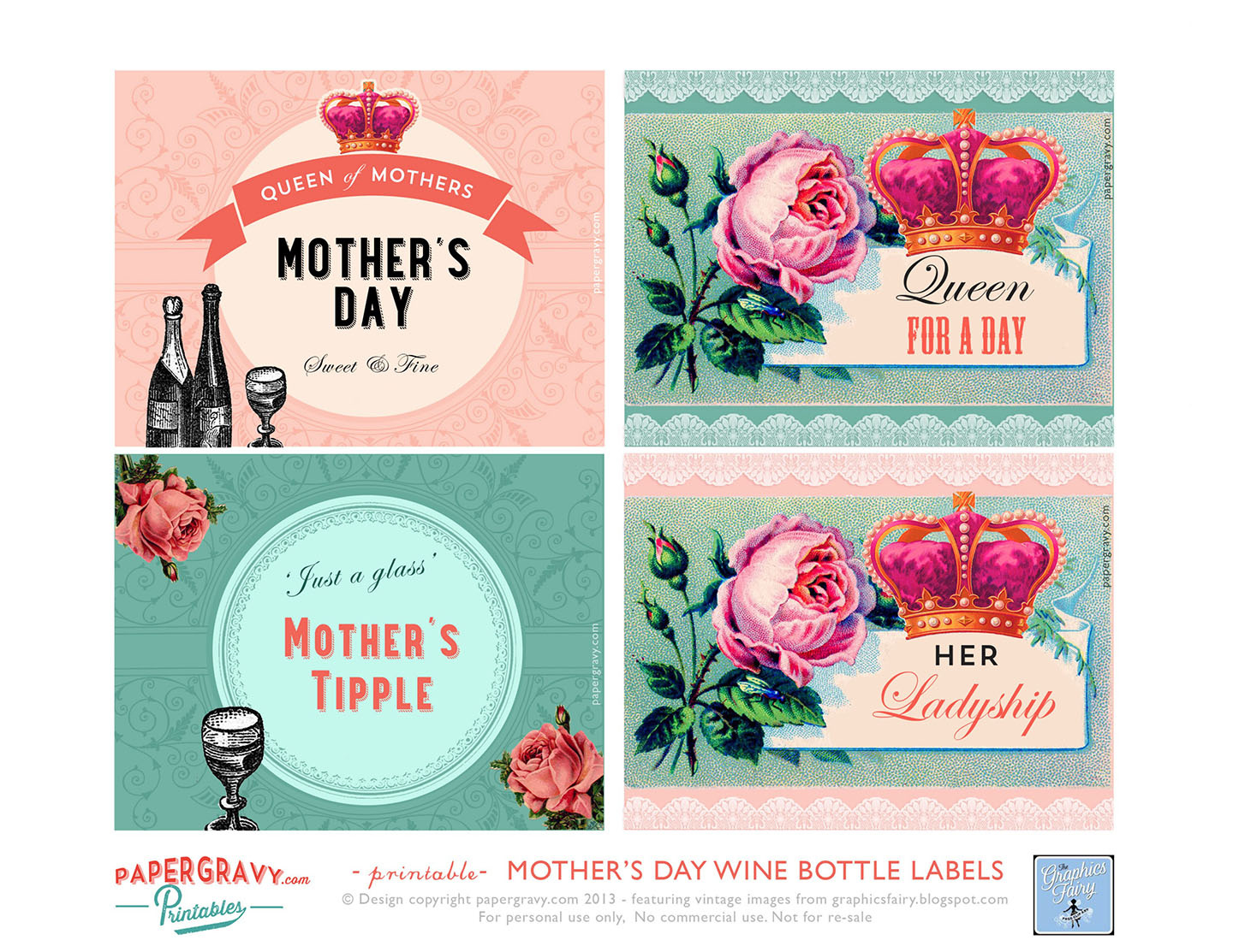 Free Printable Mother&#039;S Day Wine Labels! - The Graphics Fairy in Free Printable Wine Labels With Photo