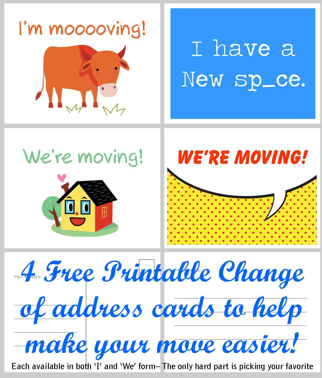 Free Printable Moving Announcement Change Of Address Card within Free Printable Moving Announcement Templates