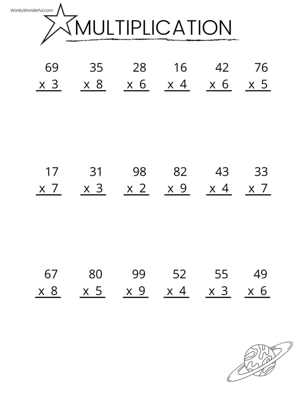 Free Printable Multiplication Worksheets + Wonkywonderful throughout Free Printable Math Worksheets Multiplication Facts