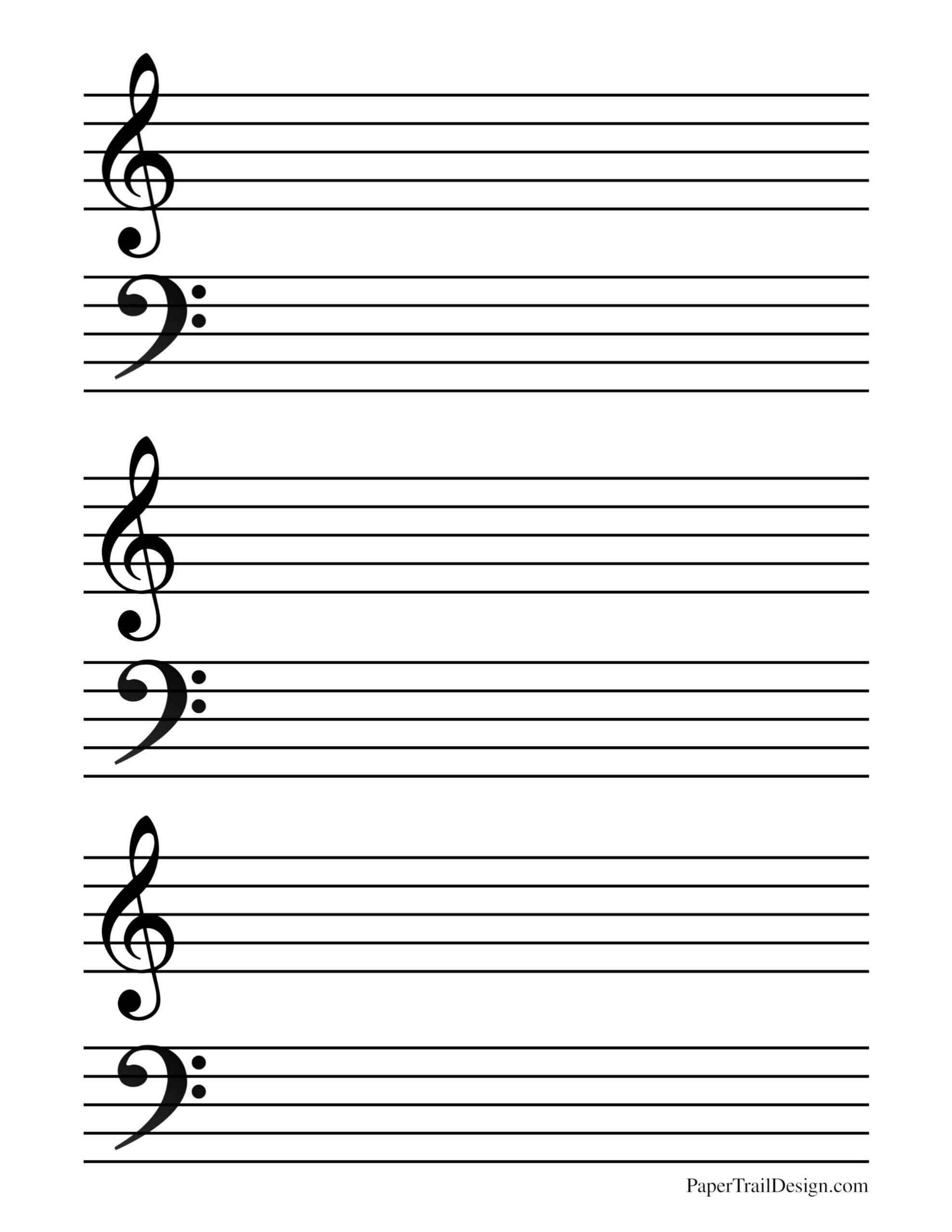 Free Printable Music Staff Paper - Paper Trail Design intended for Free Printable Blank Music Staff Paper