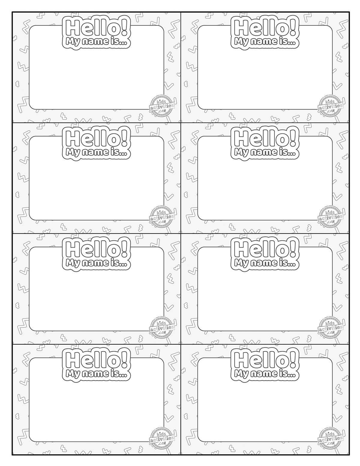Free Printable Name Tags For School, Parties, & More | Kids with Free Printable Name Tags For Preschoolers