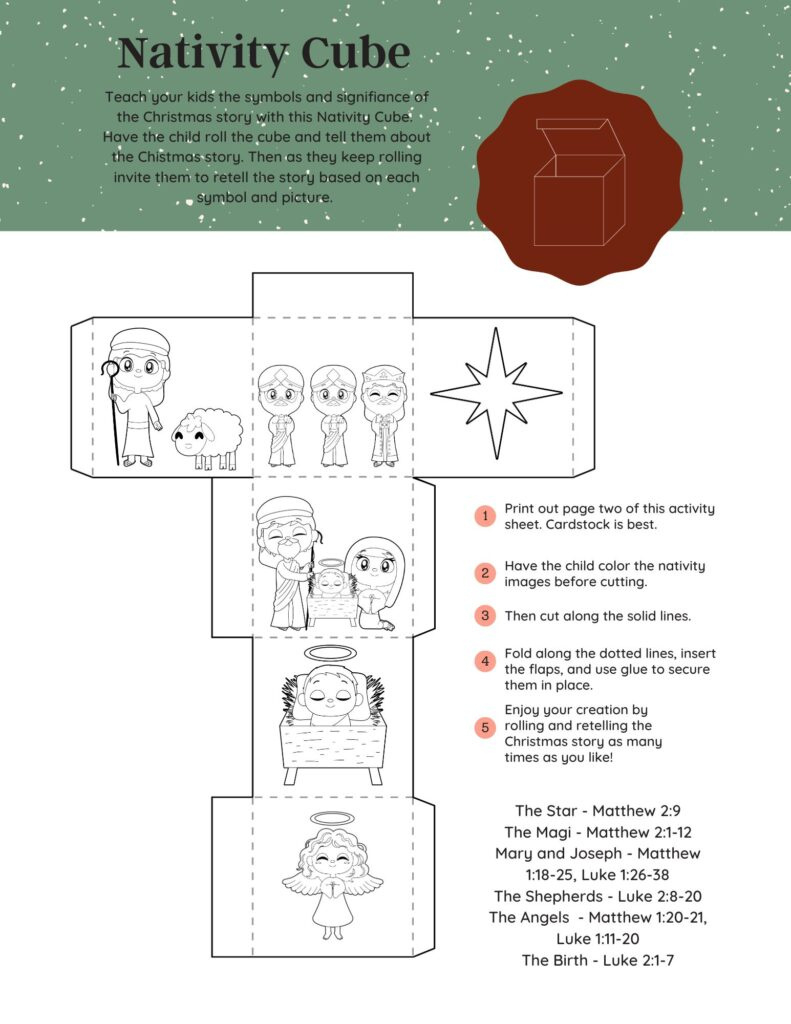 Free Printable Nativity Story Cube | Healing Home pertaining to Free Printable Nativity Story