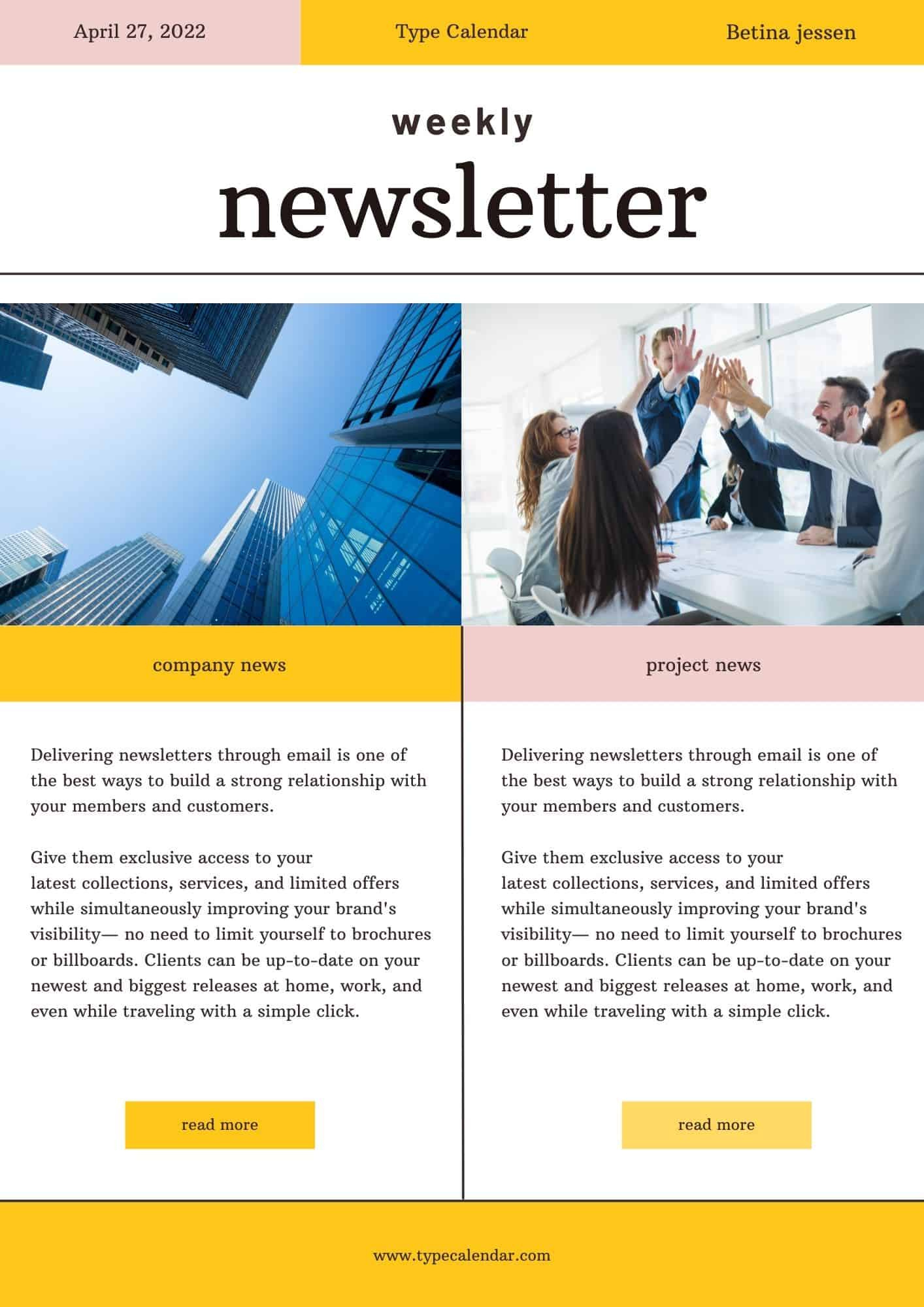 Free Printable Newsletter Templates [Editable Pdf, Word, Excel] inside Free Printable Newsletter Templates