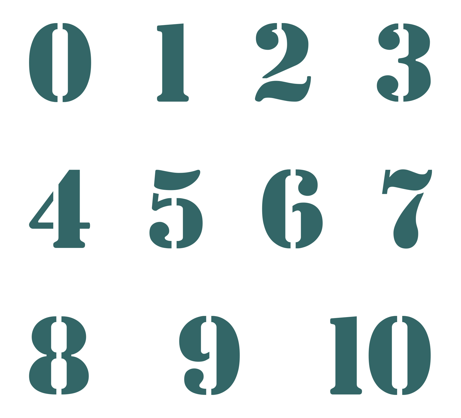 Free Printable Number Stencils - Worksheets Library within Free Printable 3 Inch Number Stencils