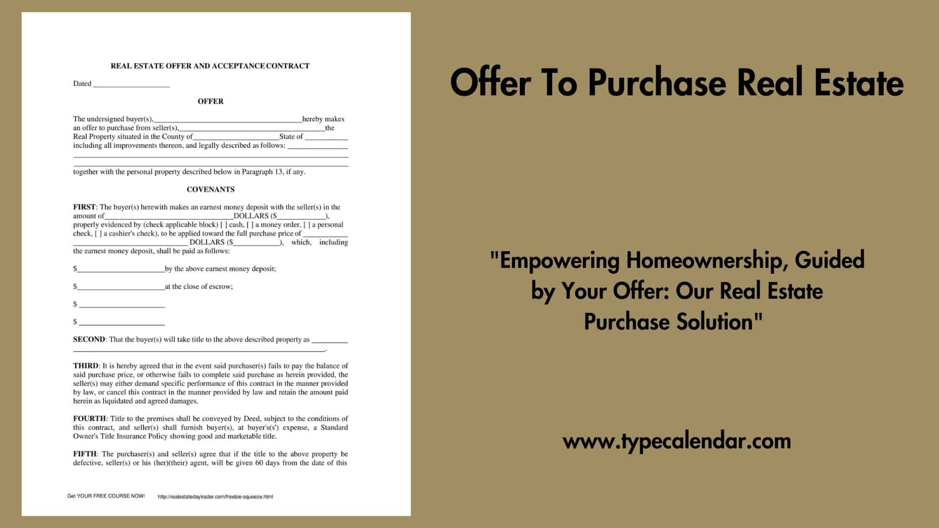 Free Printable Offer To Purchase Real Estate Form Templates [Pdf regarding Free Printable Real Estate Forms