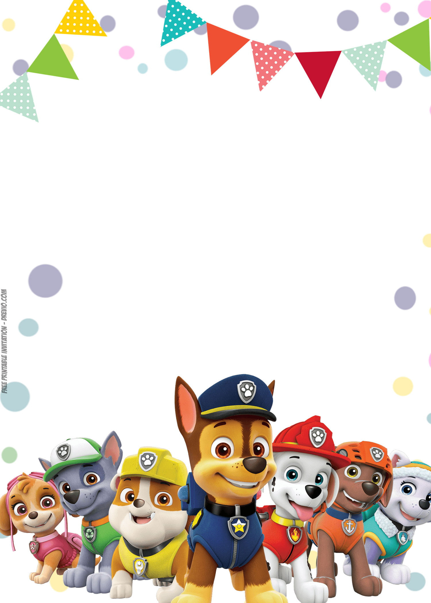 Free Printable Paw Patrol Baby Shower And Birthday Invitation throughout Free Printable Paw Patrol Invitations