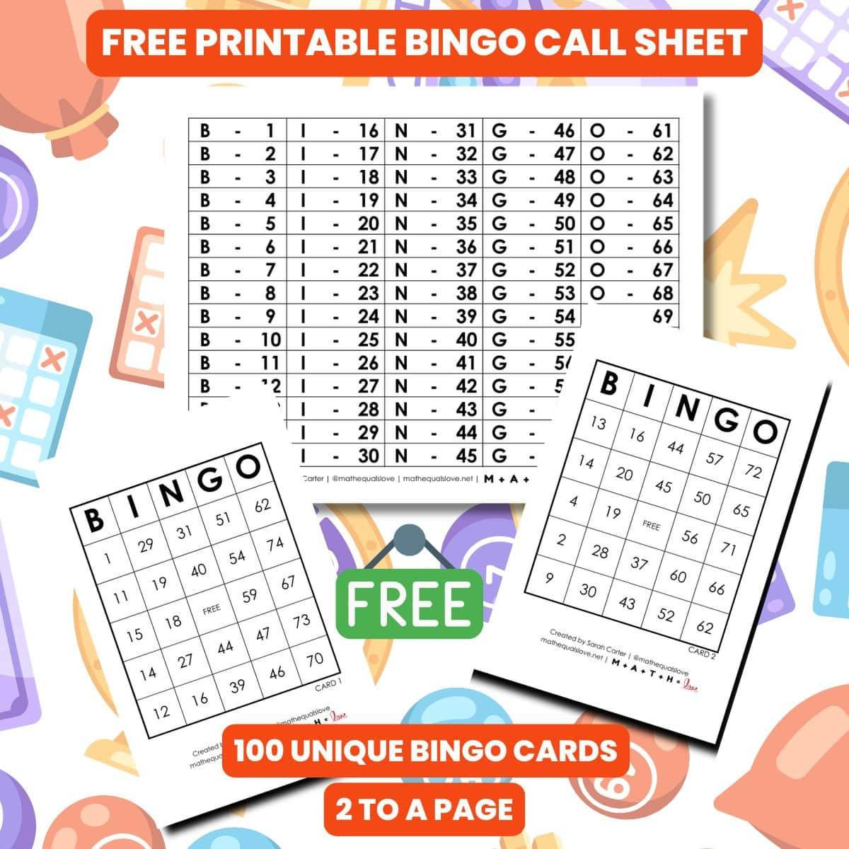 Free Printable Pdf Bingo Cards And Call Sheet (1-75) throughout Free Printable Bingo Cards And Call Sheet