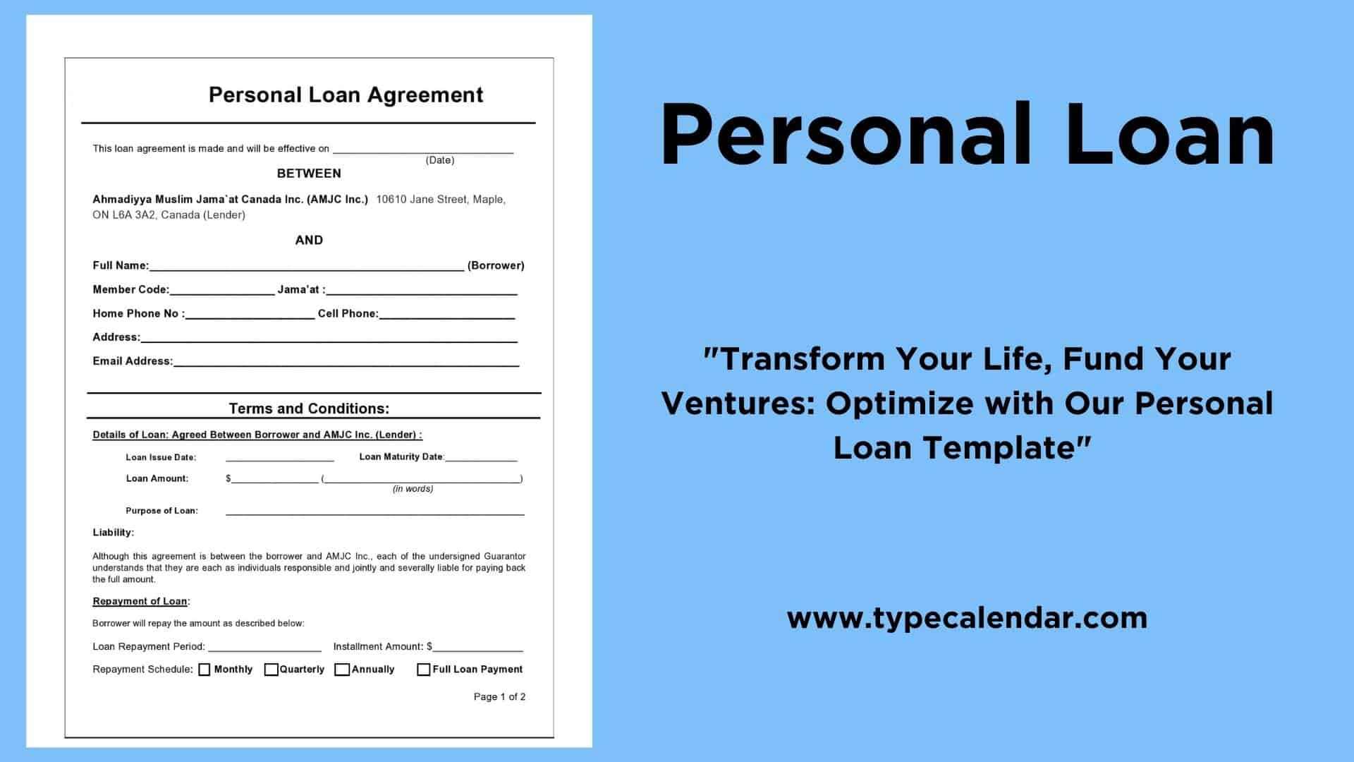 Free Printable Personal Loan Templates [Pdf, Word, Excel] +Examples with regard to Free Printable Personal Loan Forms