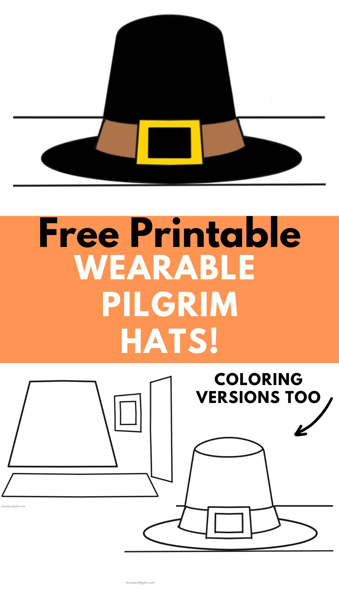 Free Printable Pilgrim Hat For Kids - within Free Printable Pilgrim Hat Pattern