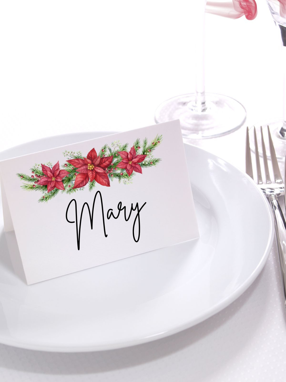 Free Printable Place Cards: Simple, Thanksgiving & Christmas inside Free Printable Christmas Tent Cards