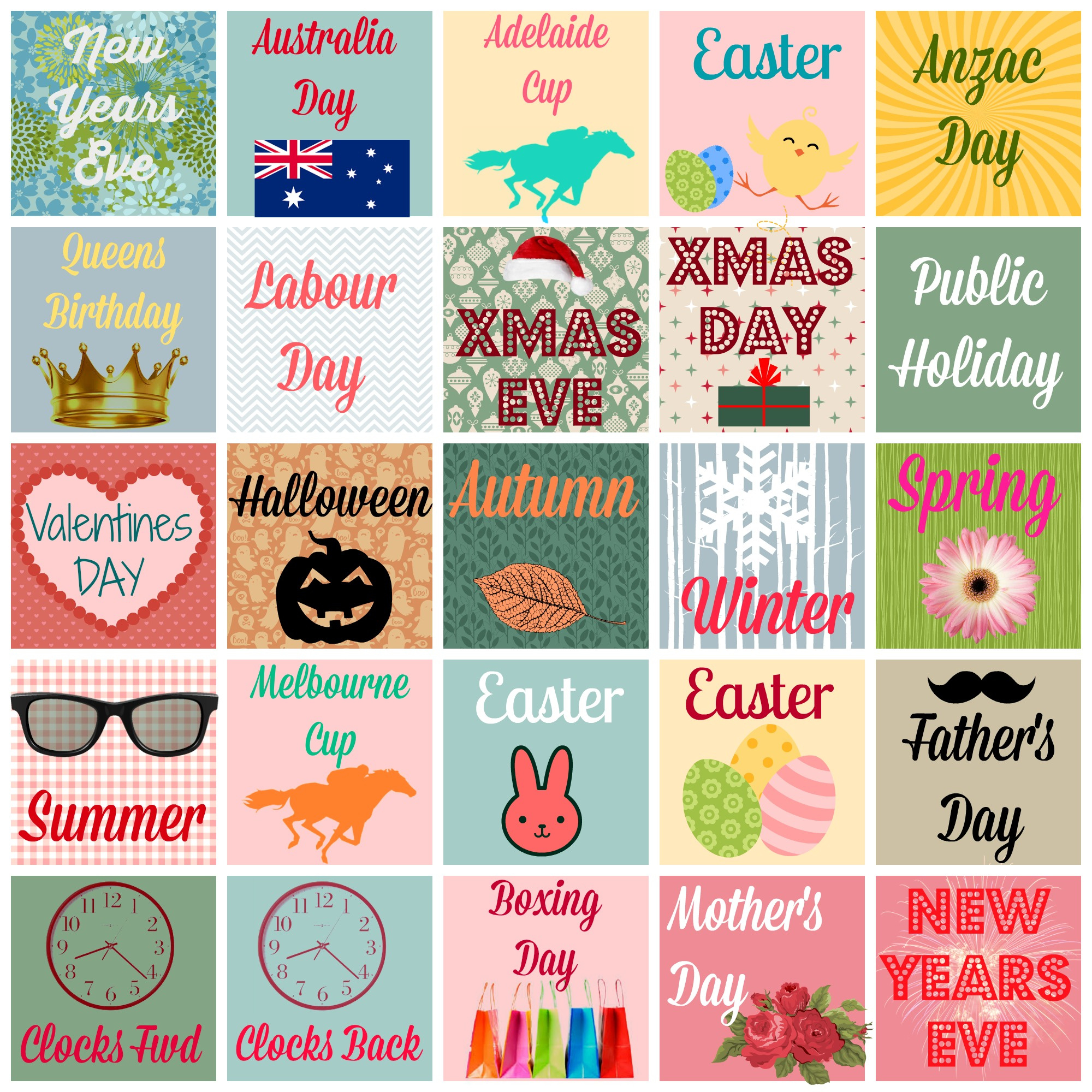 Free Printable Planner/Diary Stickers {Australian Occasions for Free Printable Holiday Stickers