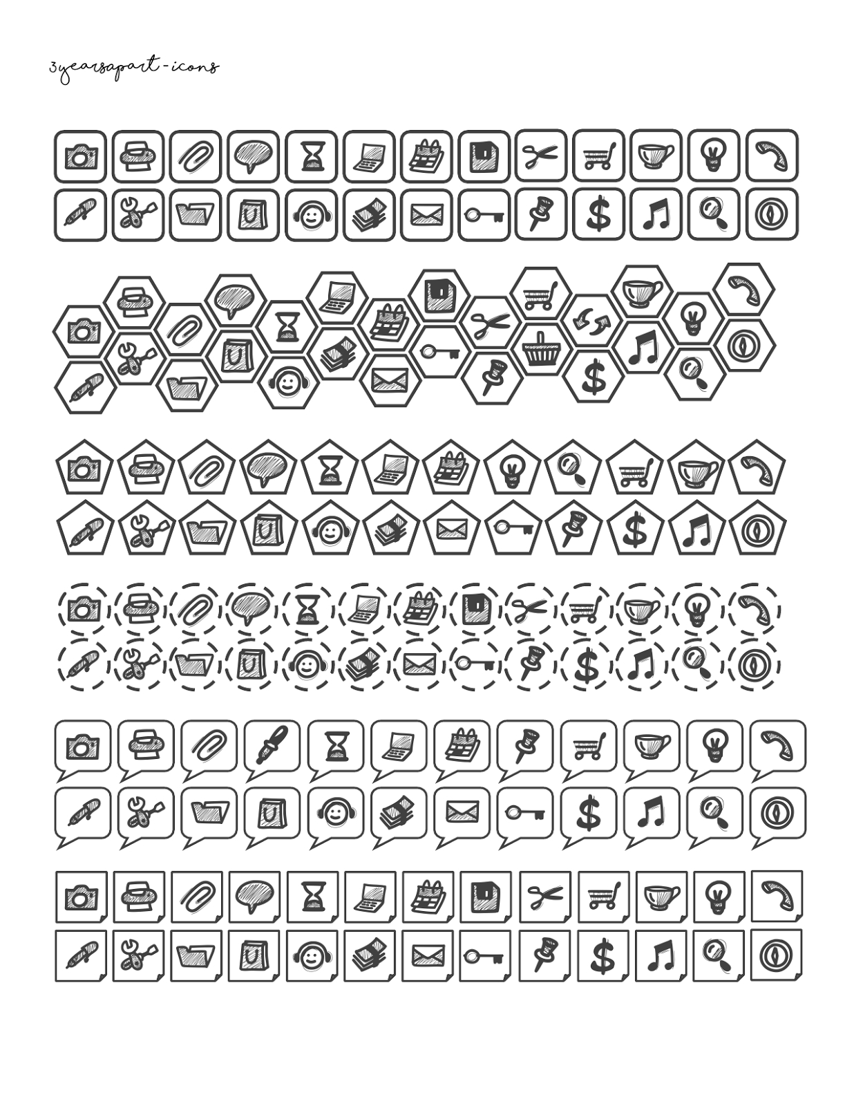 Free Printable Planner Icons - Neutrals | Free Download Bullet in Free Printable Icons