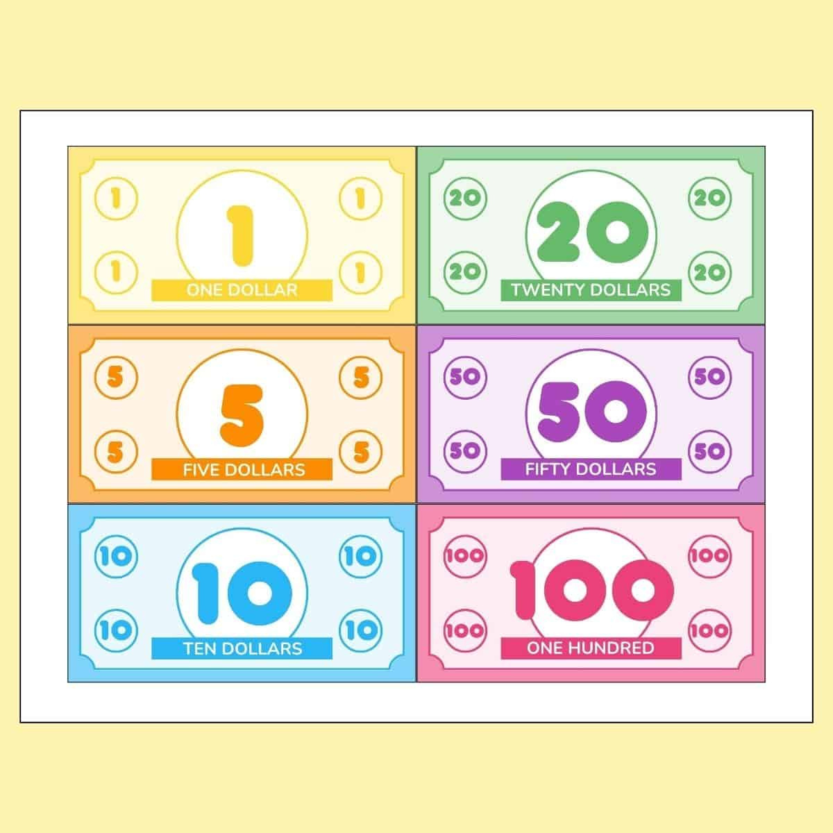 Free Printable Play Money For Classroom Or Kids' Games throughout Free Printable Money For Kids