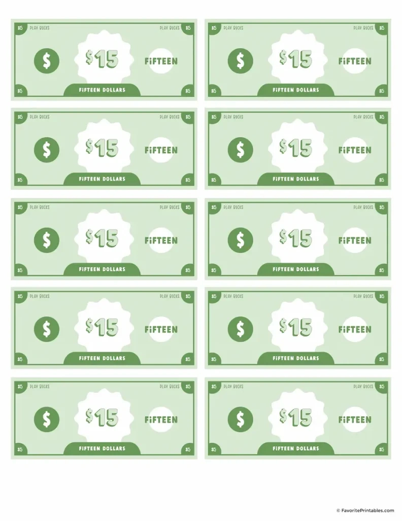 Free Printable Play Money For Kids - Favorite Printables in Free Printable Play Dollar Bills