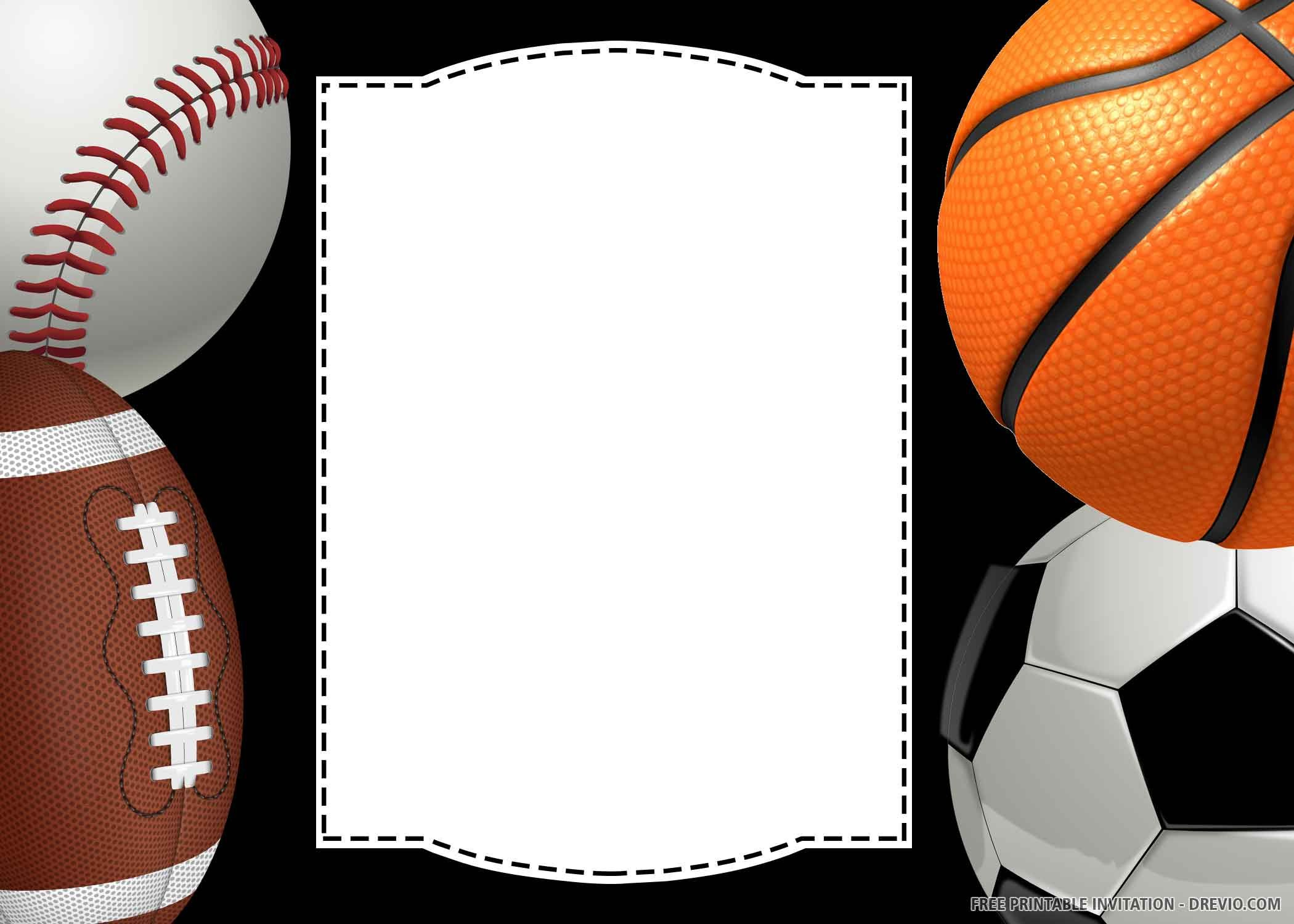 Free Printable) – Pleasant Sports Birthday Invitation Template within Free Printable Sports Birthday Invitation Templates