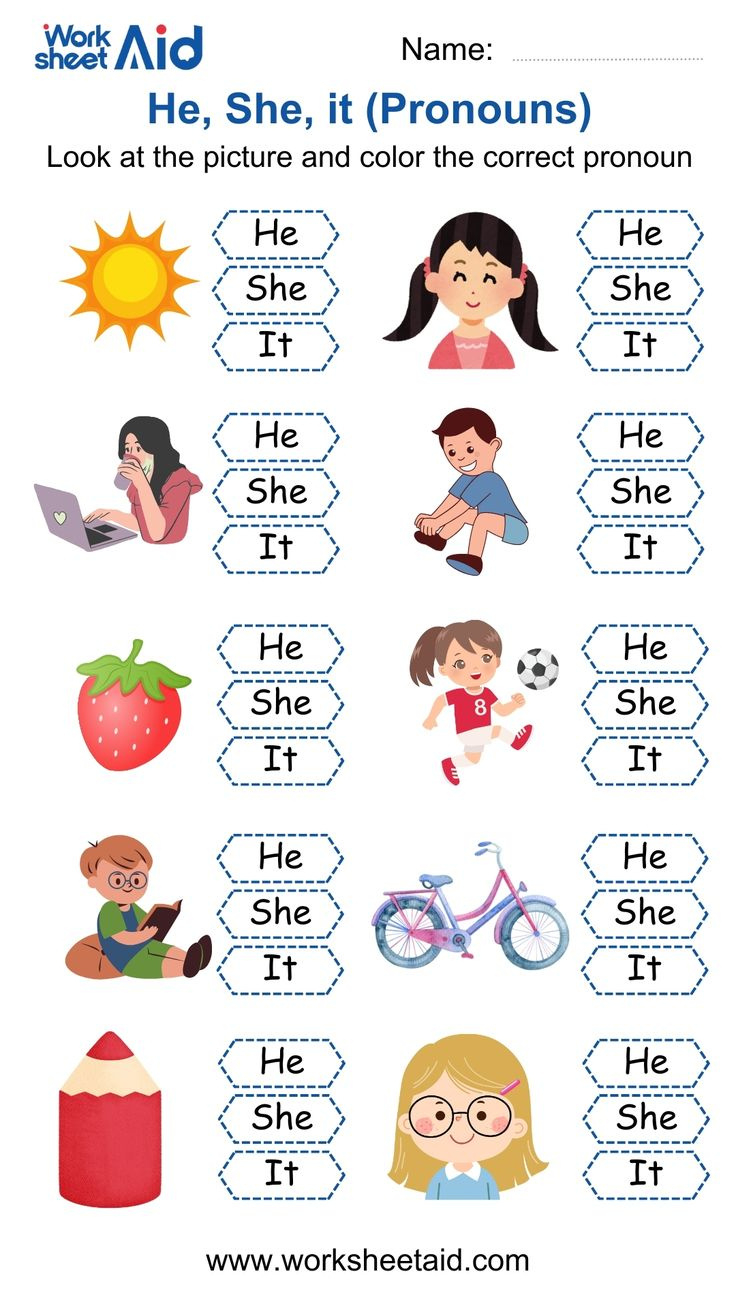 Free Printable Pronouns Worksheets regarding Free Printable Pronoun Worksheets For 2Nd Grade