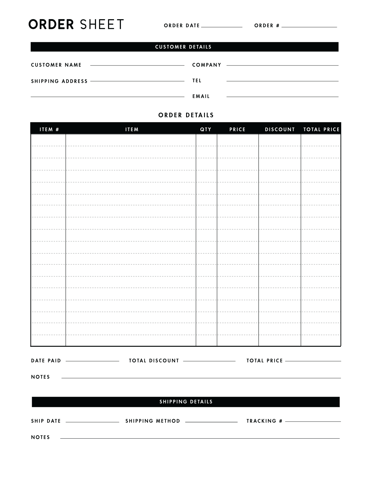 Free Printable Purchase Order Template - World Of Printables inside Free Printable Order Forms