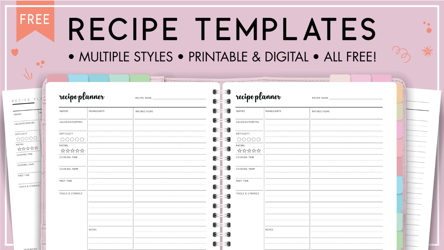 Free Printable Recipe Templates - World Of Printables for Free Printable Templates