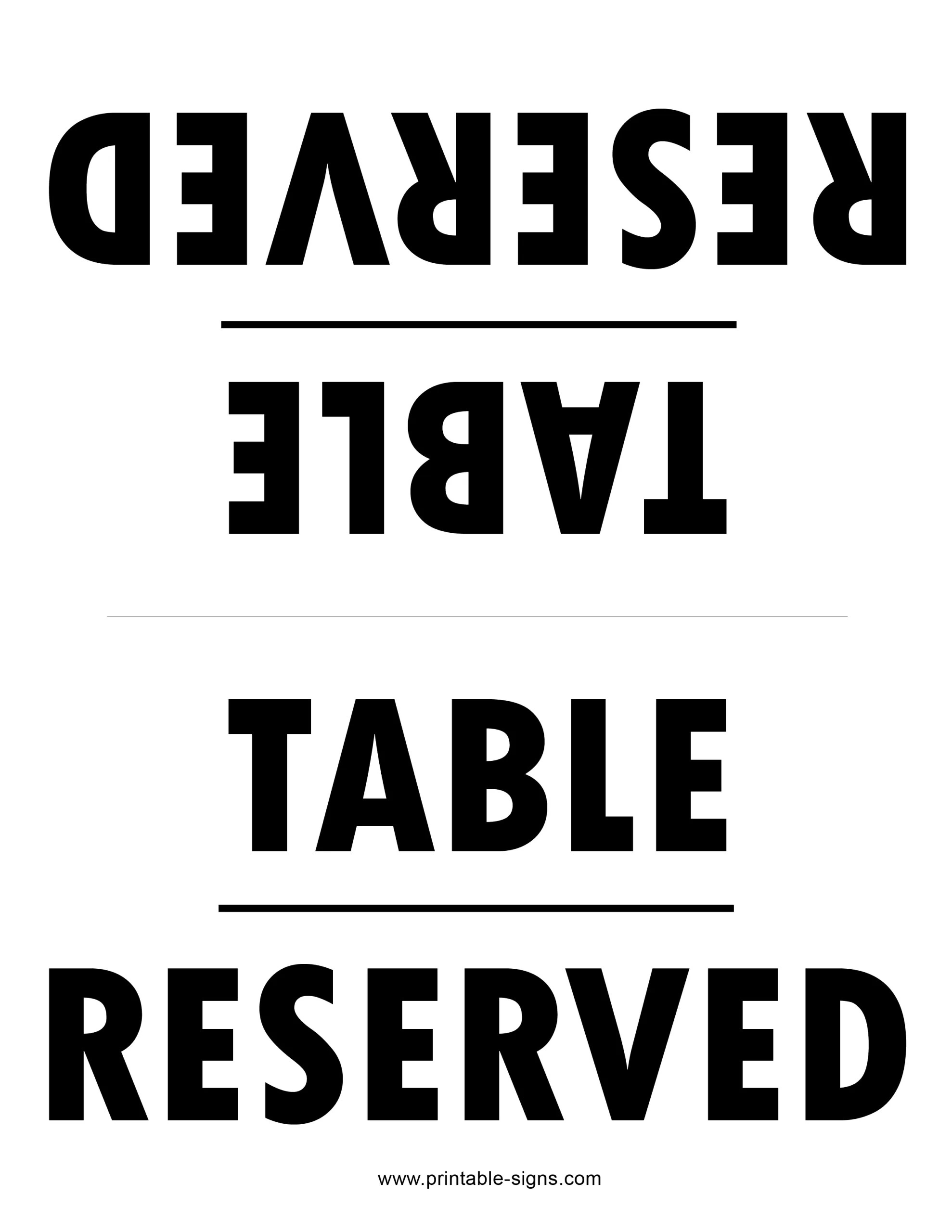 Free Printable Reserved Seating Signs For Your Wedding Ceremony throughout Free Printable Reserved Table Signs