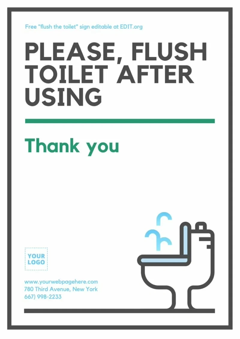 Free Printable Restroom Signs intended for Free Printable Flush The Toilet Signs