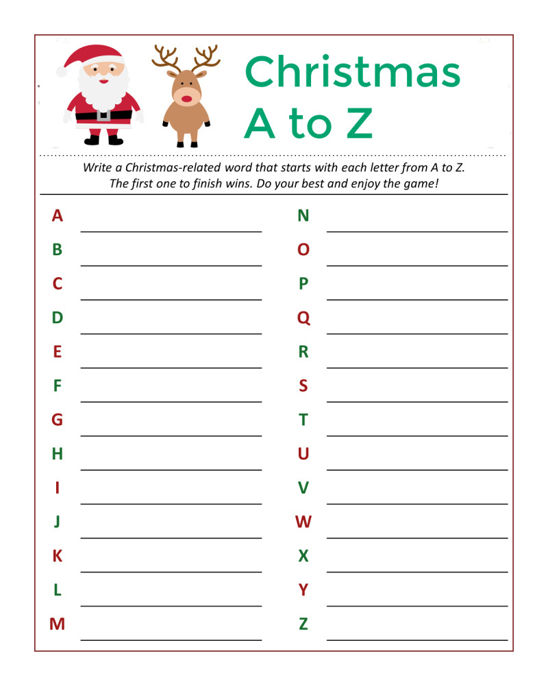 Free Printable Santas Christmas Word Game - Mama Likes This in Free Holiday Games Printable