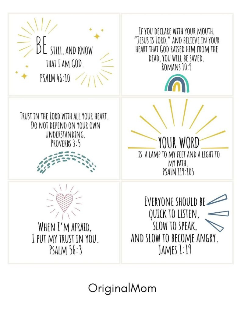 Free Printable Scripture Cards For Toddlers - Originalmom intended for Free Printable Bible Verses For Children