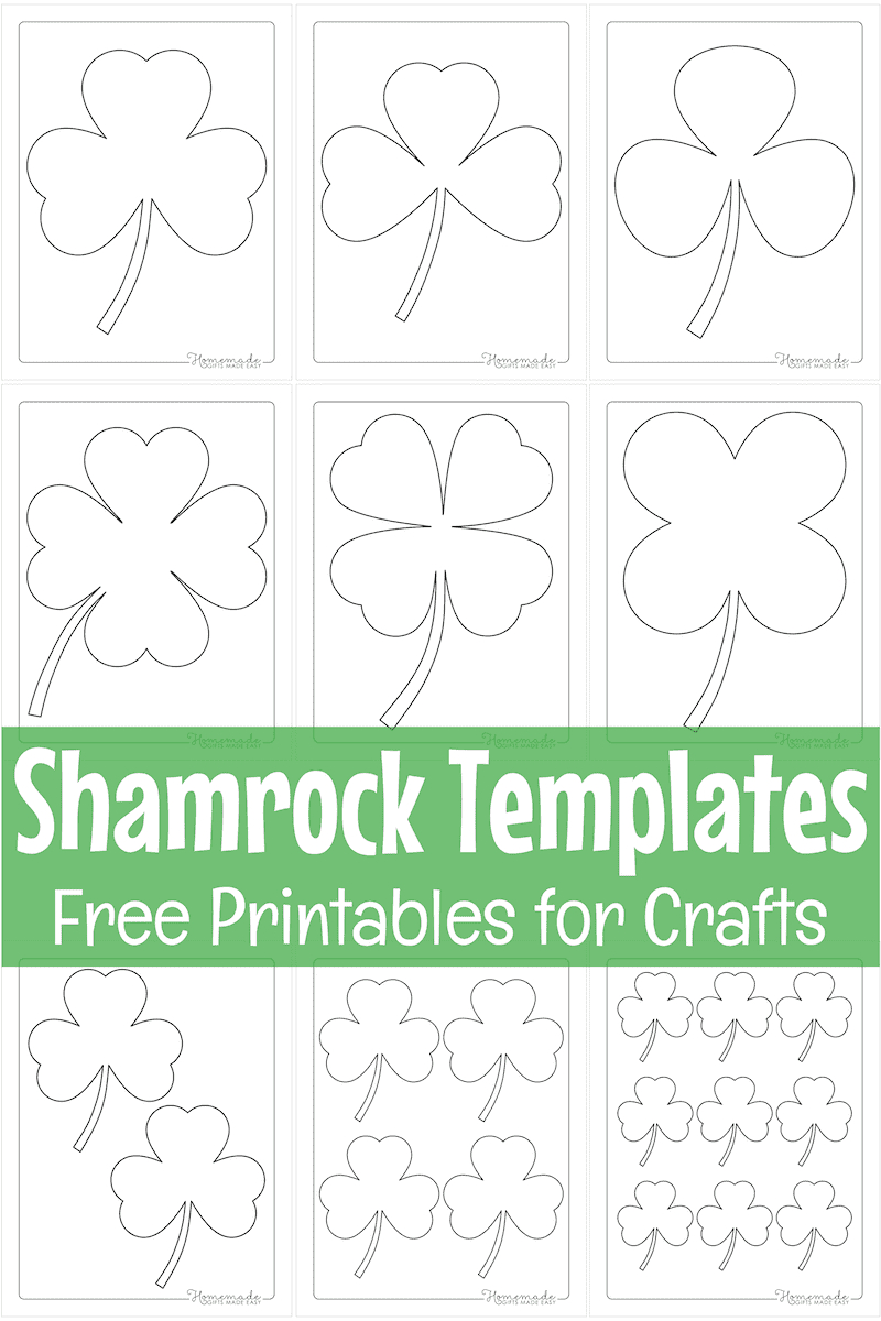 Free Printable Shamrock Templates - Small, Medium, Large in Free Printable Shamrock Cutouts
