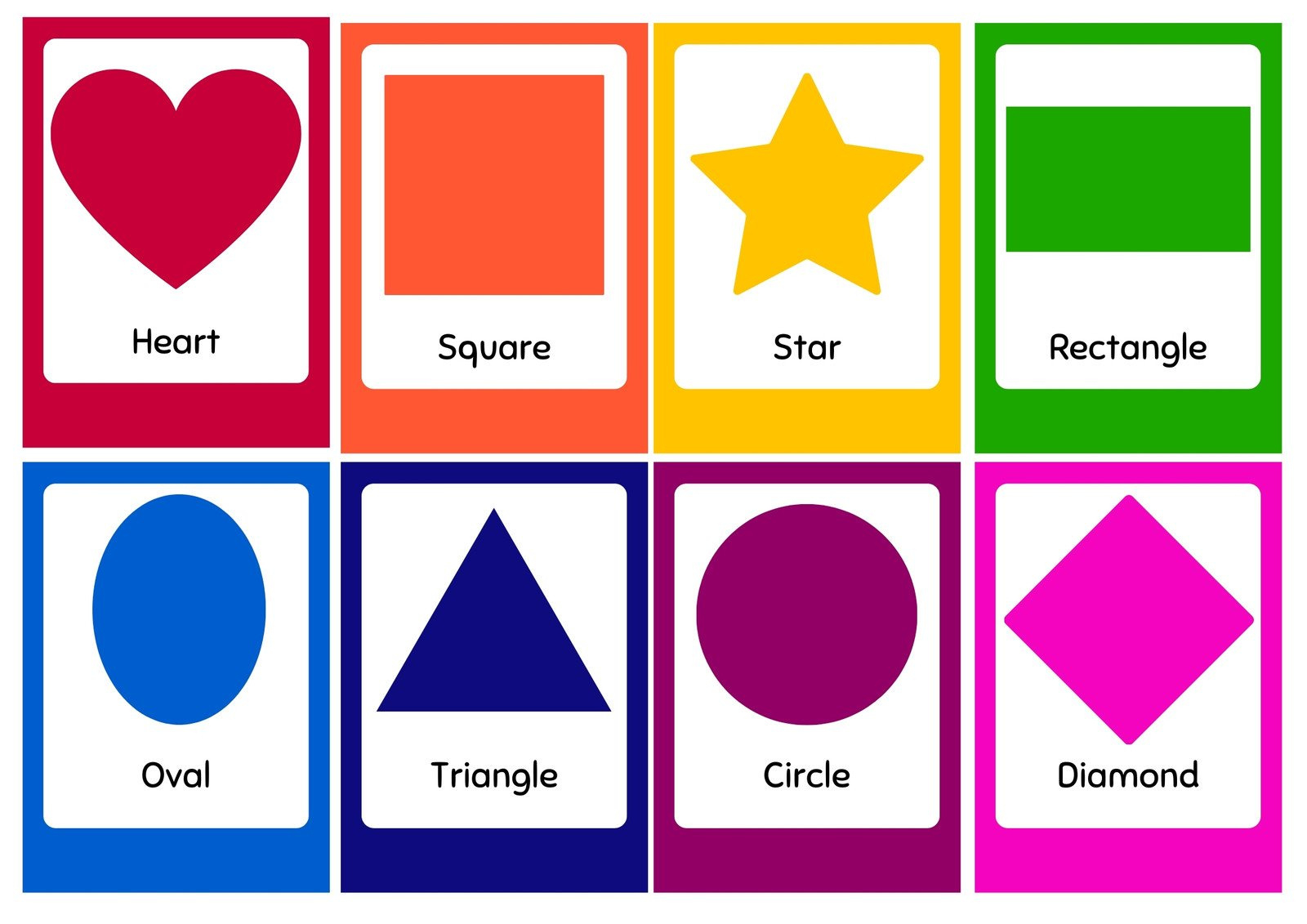Free Printable Shapes Flashcards Templates | Canva - Worksheets intended for Free Printable Shapes