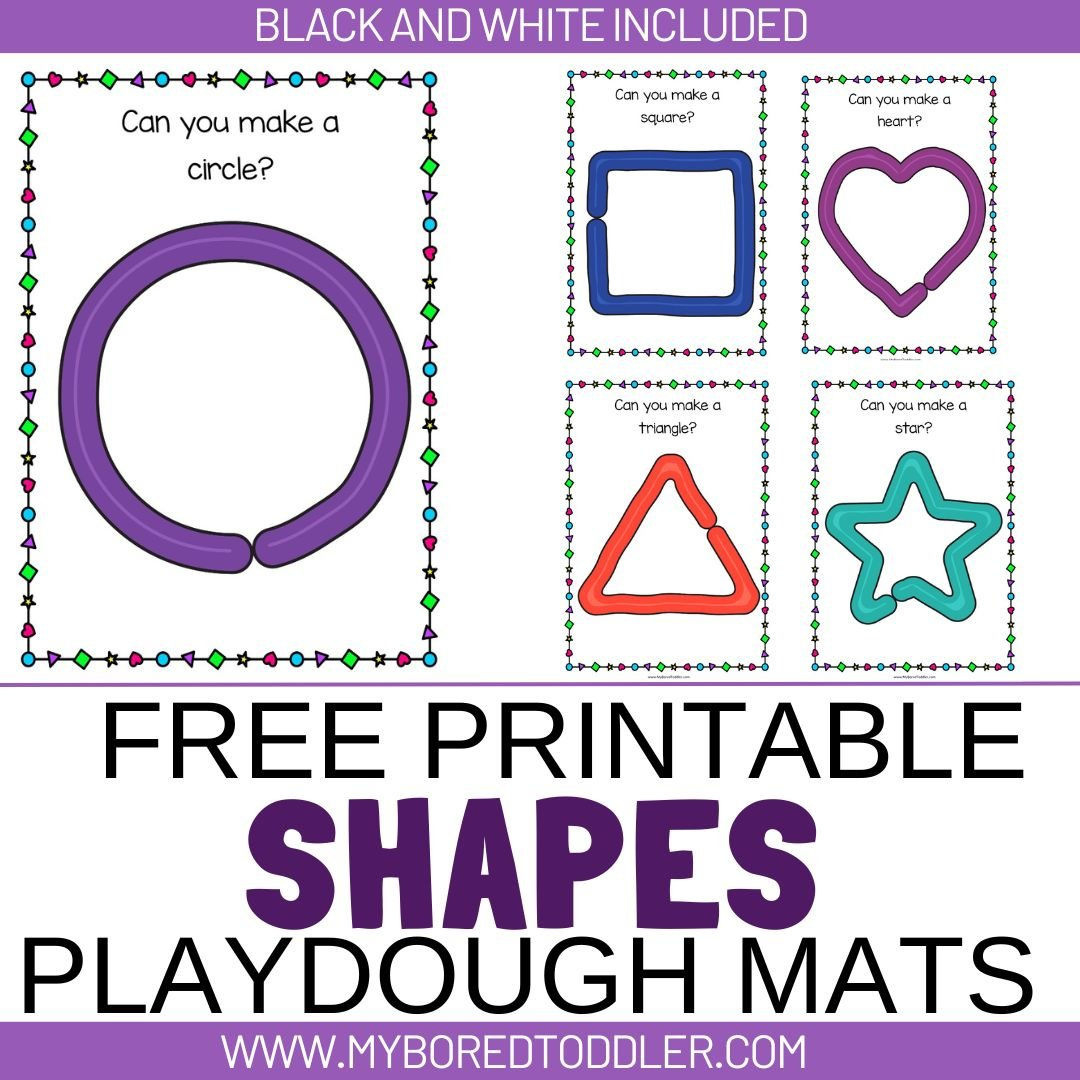 Free Printable Shapes Playdough Mats - My Bored Toddler regarding Free Printable Playdough Mats