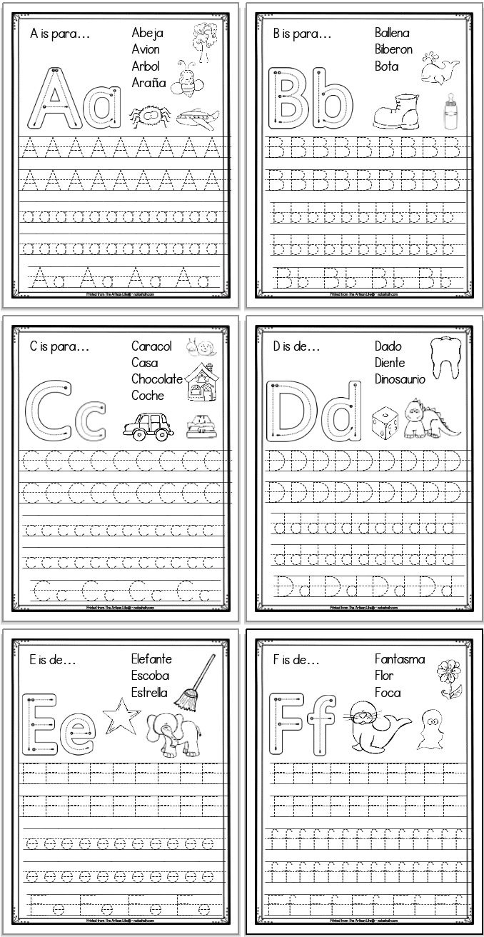 Free Printable Spanish Alphabet Tracing Worksheets intended for Free Printable Spanish Alphabet Worksheets