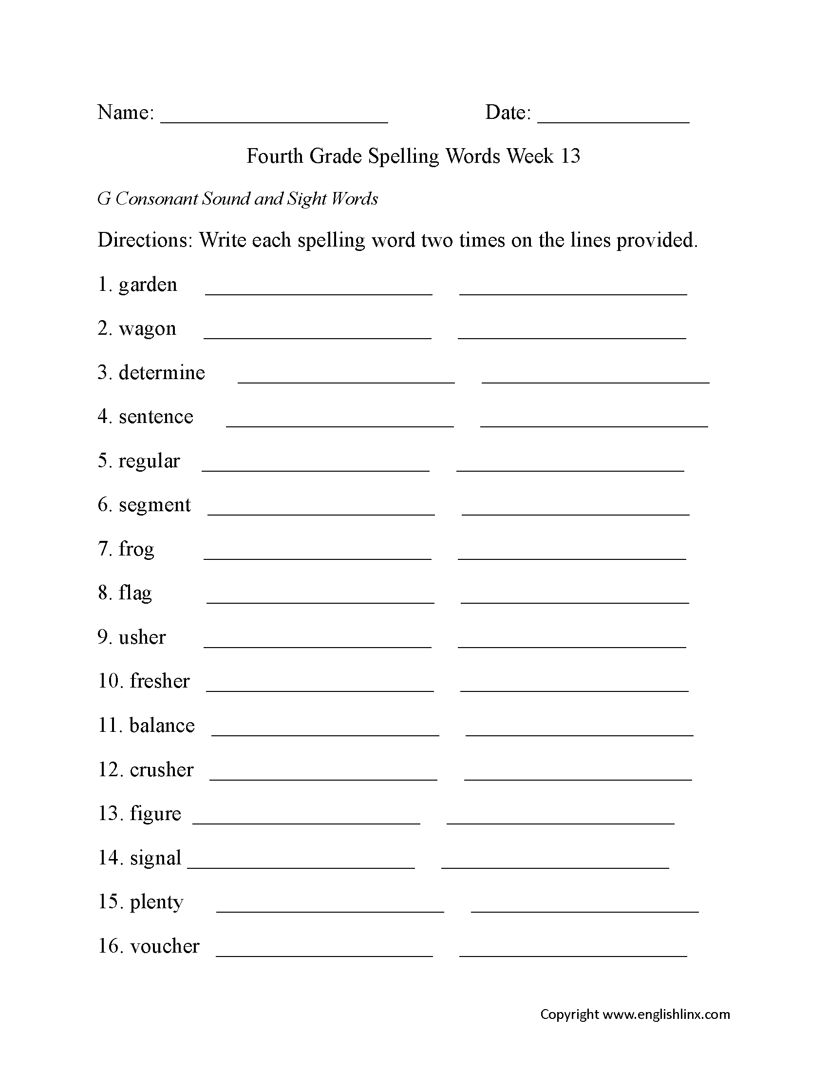 Free Printable Spelling Test Templates [Pdf] 10, 15, 20, 25 Words intended for Free Printable Spelling Worksheets For Adults