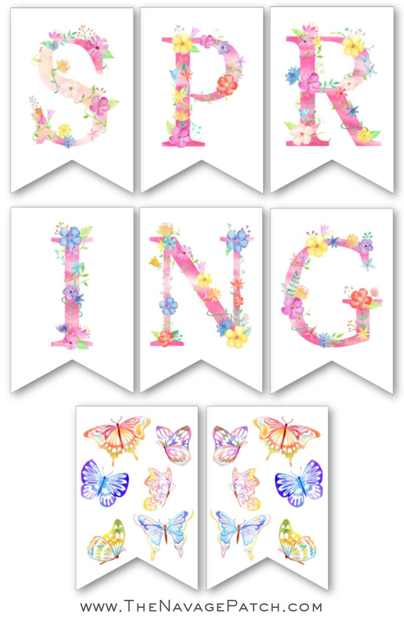 Free Printable Spring Banner - The Navage Patch in Free Printable Spring Decorations