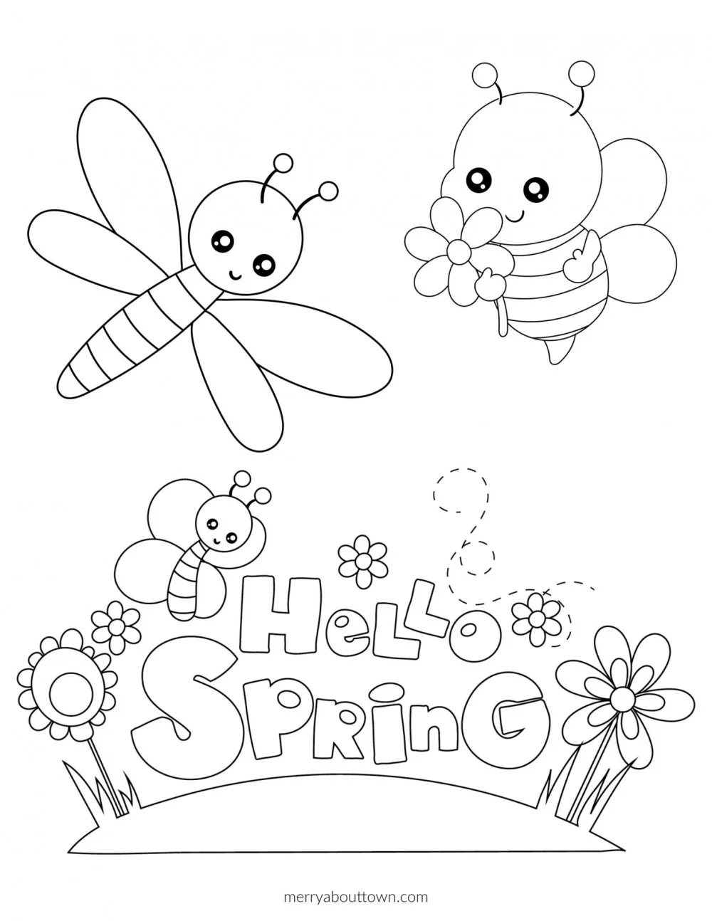 Free Printable Spring Coloring Sheets - Merry About Town with Spring Coloring Sheets Free Printable