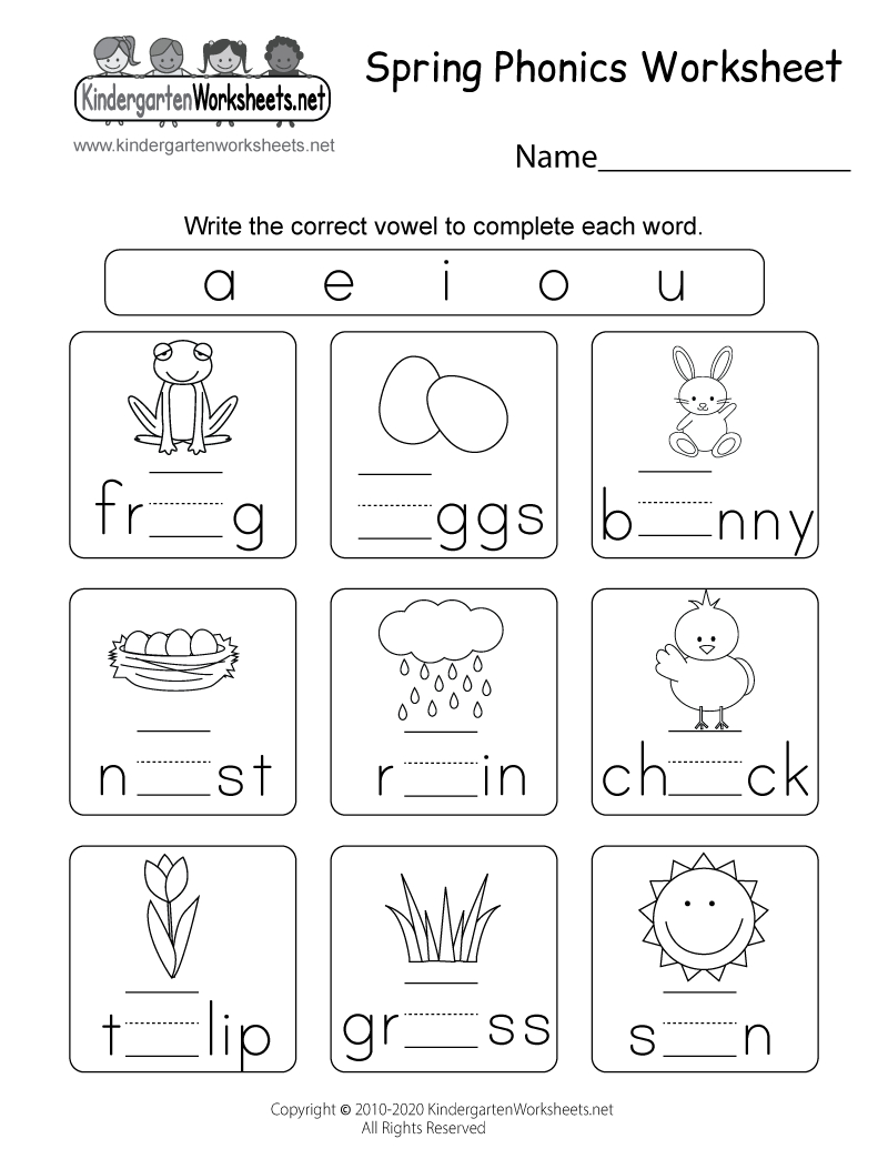 Free Printable Spring Phonics Worksheet for Free Printable Spring Worksheets For Kindergarten