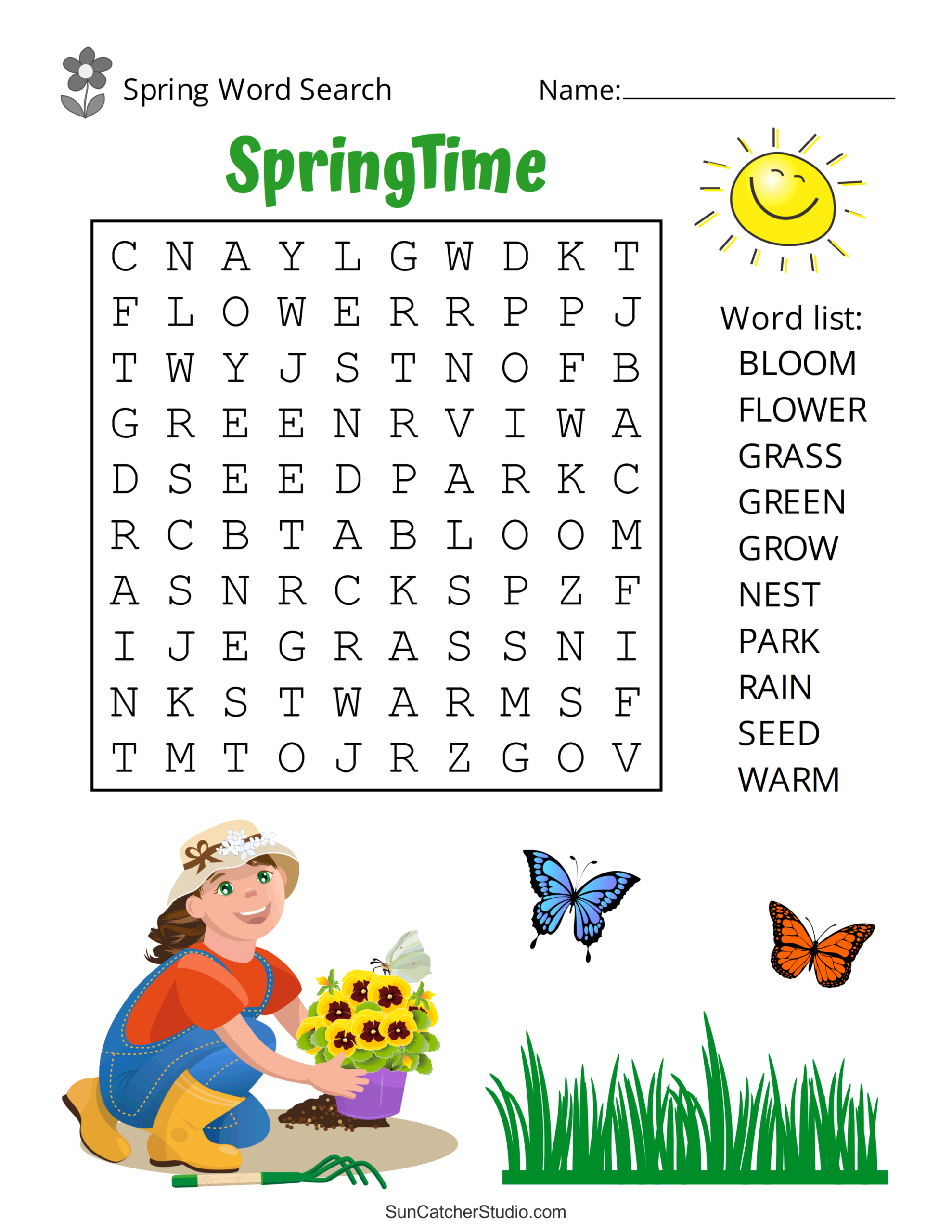 Free Printable Spring Word Search Puzzles – Free Printables for Word Search Free Printable Easy