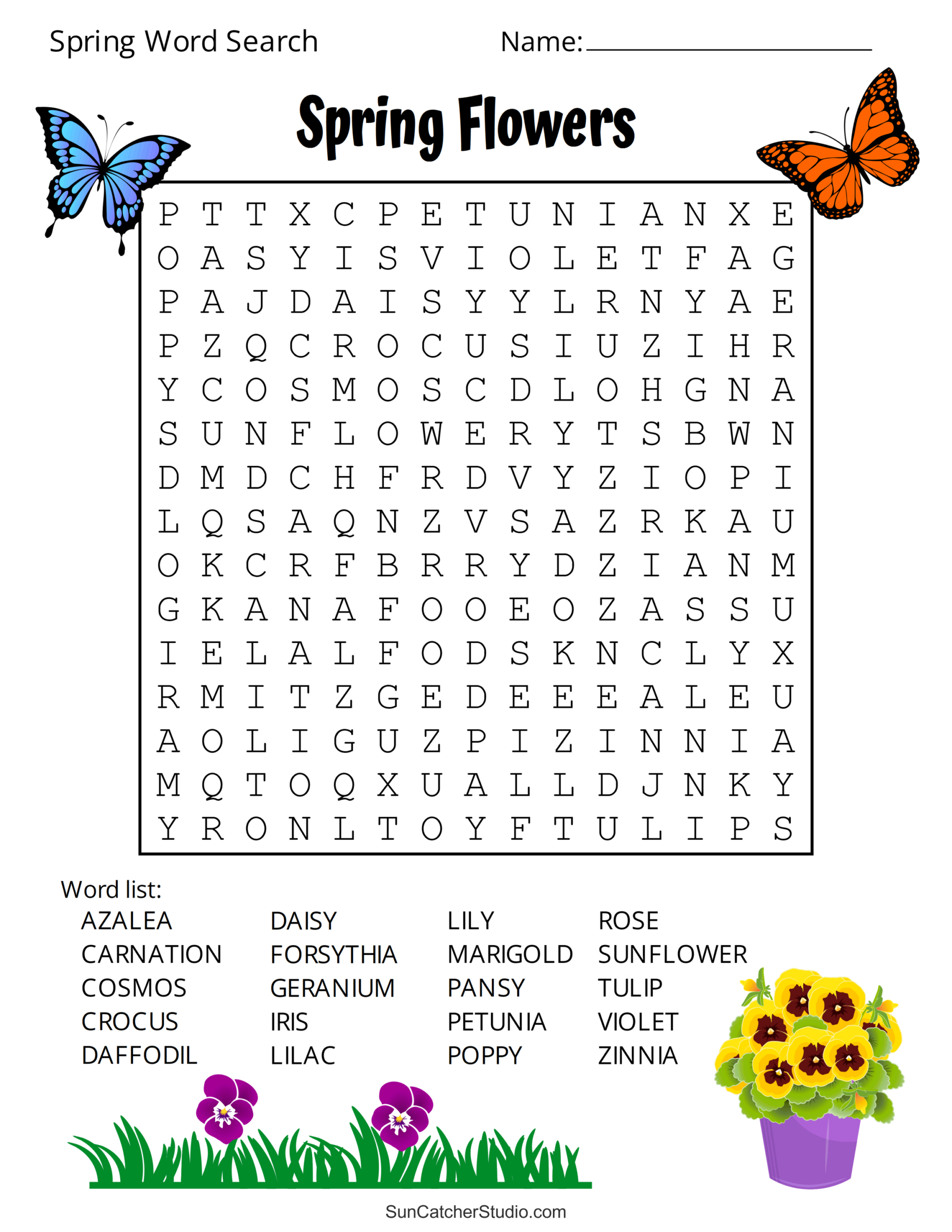 Free Printable Spring Word Search Puzzles – Free Printables within Free Large Printable Word Searches