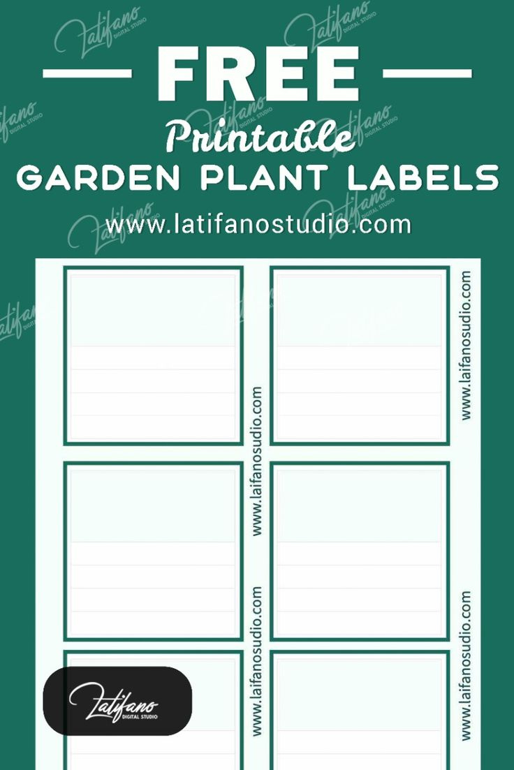 Free Printable Square Garden Plant Labels Template  - Instant throughout Free Printable Plant Labels