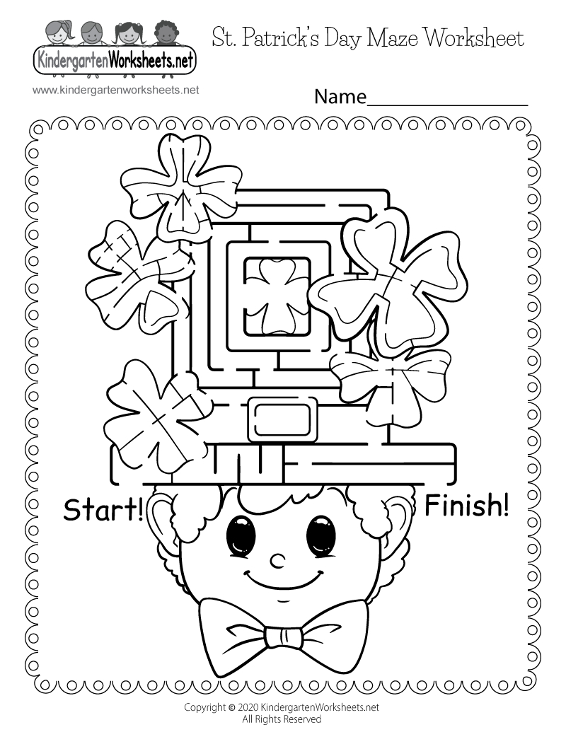Free Printable St. Patricks Day Maze Worksheet - Worksheets Library regarding Free Printable St Patrick Day Worksheets